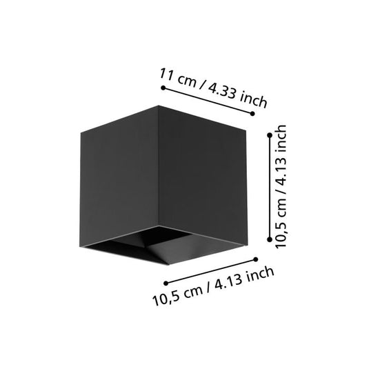 Aplique de Exterior LED com Painéis Ajustáveis Preto CALPINO EGLO