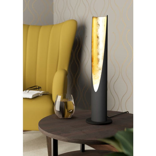 Candeeiro de Mesa LED Tubular Preto e Dourado BARBOTTO EGLO