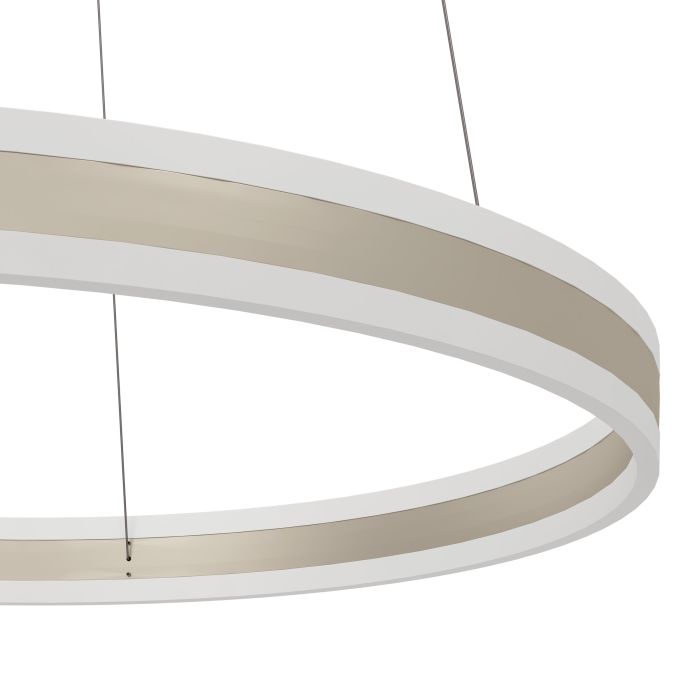 Carregue imagem no visualizador da galeriaCandeeiro de teto LED com anel metálico champanhe TONARELLA EGLO
