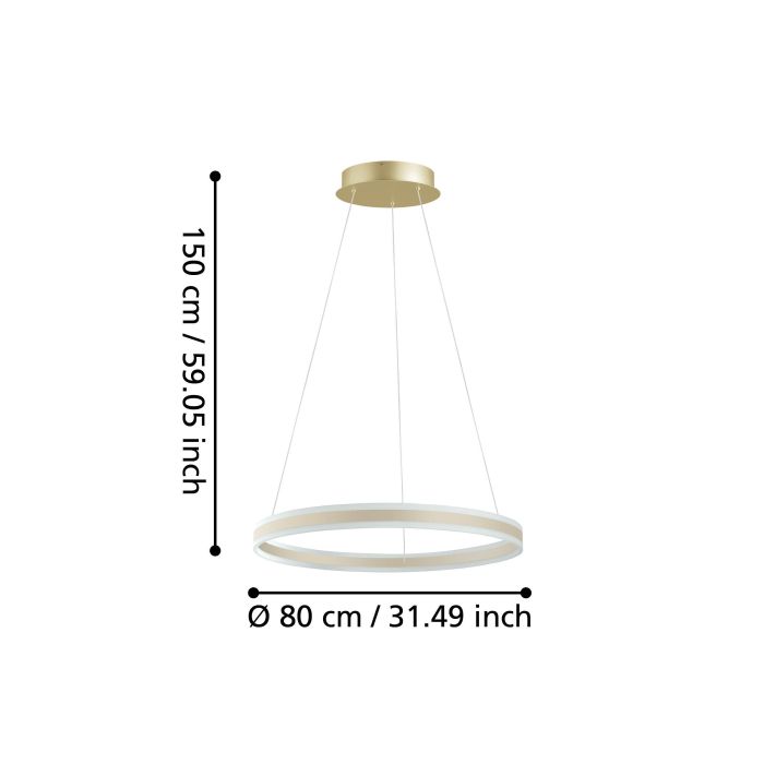 Carregue imagem no visualizador da galeriaCandeeiro de teto LED com anel metálico champanhe TONARELLA EGLO
