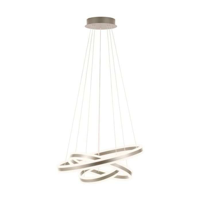 Carregue imagem no visualizador da galeriaCandeeiro de teto TONARELLA com LED e anéis metálicos champanhe EGLO
