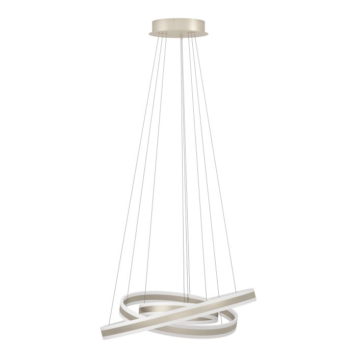 Carregue imagem no visualizador da galeriaCandeeiro de teto TONARELLA com LED e anéis metálicos champanhe EGLO
