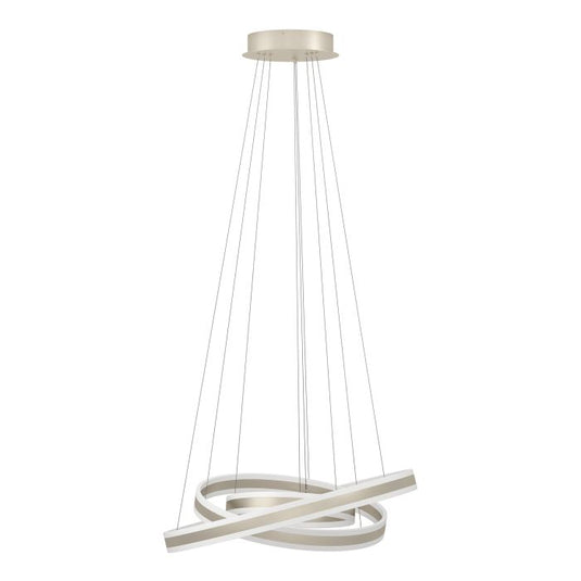 Candeeiro de teto TONARELLA com LED e anéis metálicos champanhe EGLO