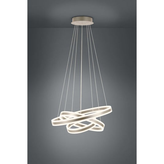 Candeeiro de teto TONARELLA com LED e anéis metálicos champanhe EGLO
