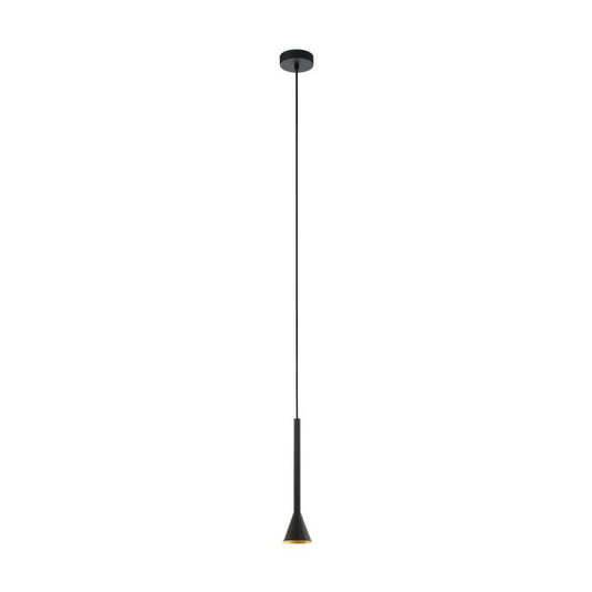 Candeeiro de teto suspenso metálico preto com interior dourado CORTADERAS EGLO