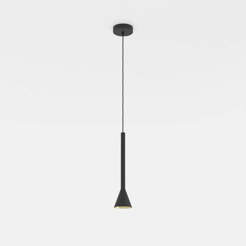Load image into Gallery viewer, Candeeiro de teto suspenso metálico preto com interior dourado CORTADERAS EGLO
