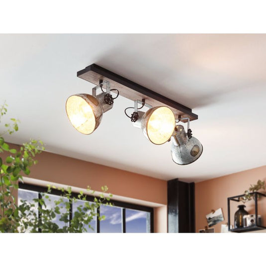 Candeeiro de Teto BARNSTAPLE EGLO - 3 Focos Ajustáveis, Estilo Industrial