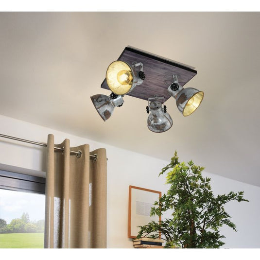 Candeeiro de Teto BARNSTAPLE EGLO – 4 Focos Ajustáveis, Estilo Industrial