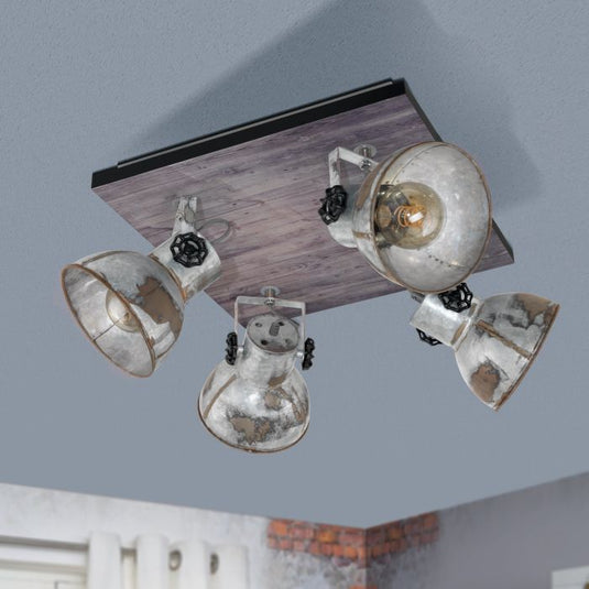 Candeeiro de Teto BARNSTAPLE EGLO – 4 Focos Ajustáveis, Estilo Industrial