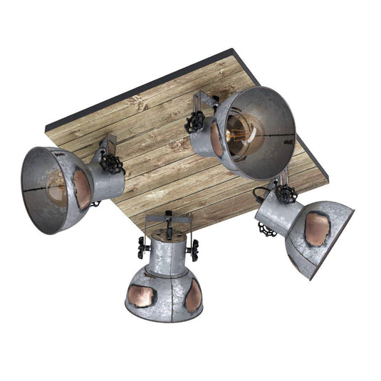 Candeeiro de Teto BARNSTAPLE EGLO – 4 Focos Ajustáveis, Estilo Industrial