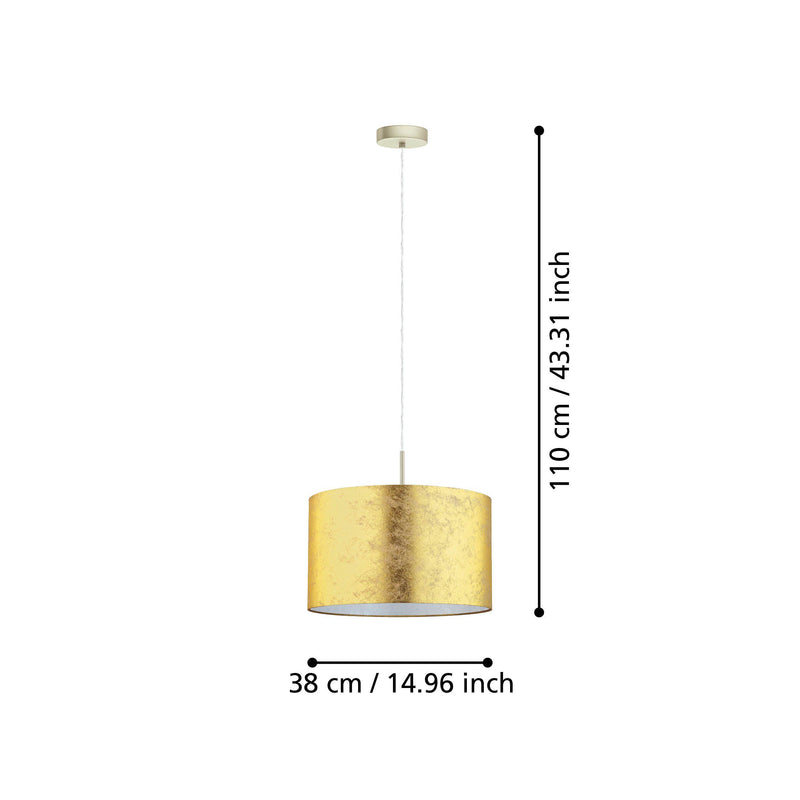 Load image into Gallery viewer, Eglo Viserbella Suspended Ceiling Lamp Ø380mm Gold 97643

