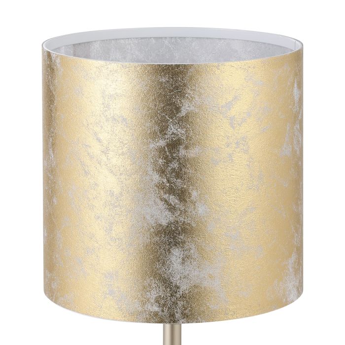 Carregue imagem no visualizador da galeriaCandeeiro de Mesa com Base Metálica Champanhe e Abajur em Tecido VISERBELLA EGLO
