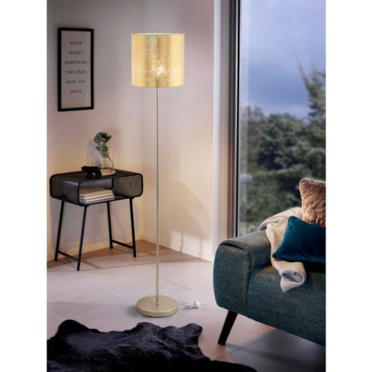 VISERBELLA Candeeiro de Pé EGLO - Design Elegante com Abajur em Tecido