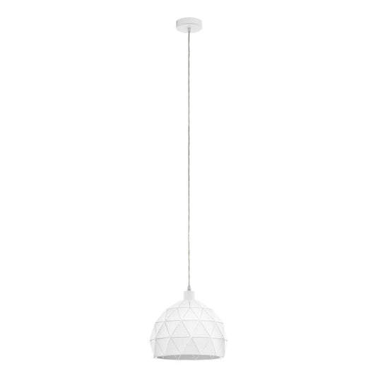 Candeeiro de teto com abajur redondo em metal branco ROCCAFORTE EGLO