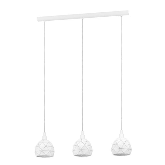 Candeeiro de teto suspenso com três abajures em metal branco ROCCAFORTE EGLO