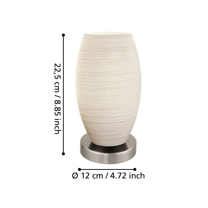 Chargez l'image dans la visionneuse de la galerie, Candeeiro de Mesa com Base Níquel Fosco e Abajur Branco BATISTA 3 EGLO
