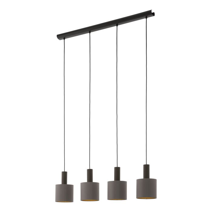 Carregue imagem no visualizador da galeriaCONCESSA 1 Candeeiro de teto suspenso com abajures cappuccino e dourado

