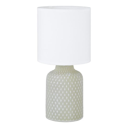 Candeeiro de Mesa com Base em Cerâmica Cinzenta e Abajur Branco BELLARIVA EGLO
