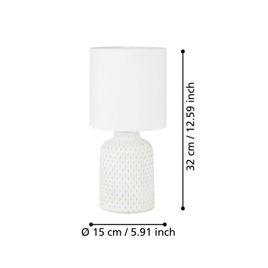 Candeeiro de Mesa com Base em Cerâmica e Abajur Têxtil BELLARIVA EGLO