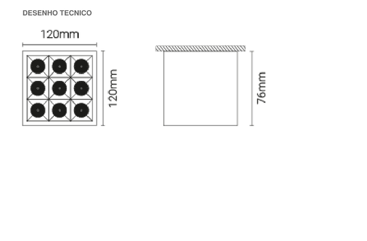 Luminária Saliente em Alumínio para Teto Tromilux