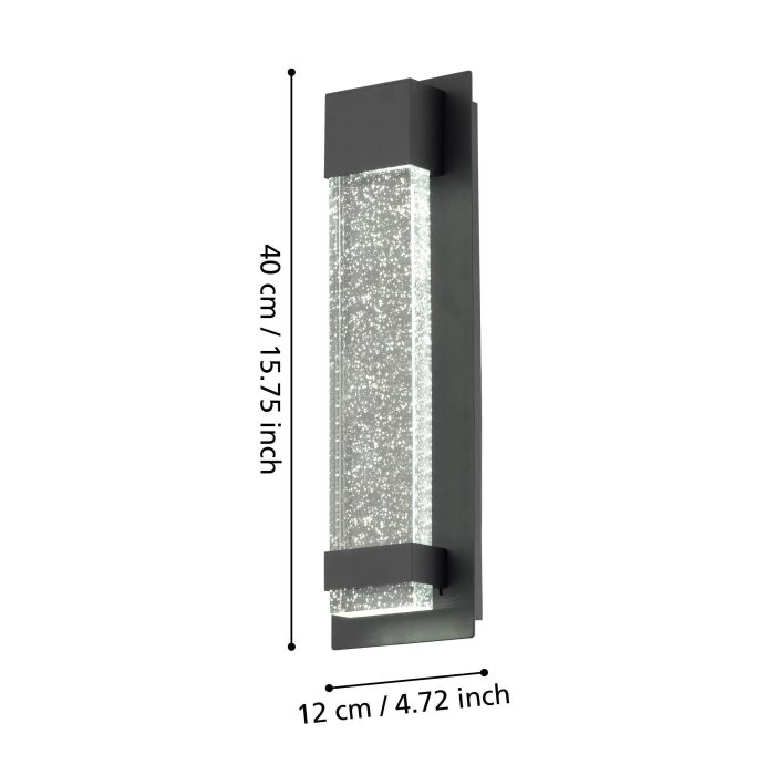 Load image into Gallery viewer, Aplique de Parede Exterior LED em Alumínio Preto VILLAGRAZIA EGLO
