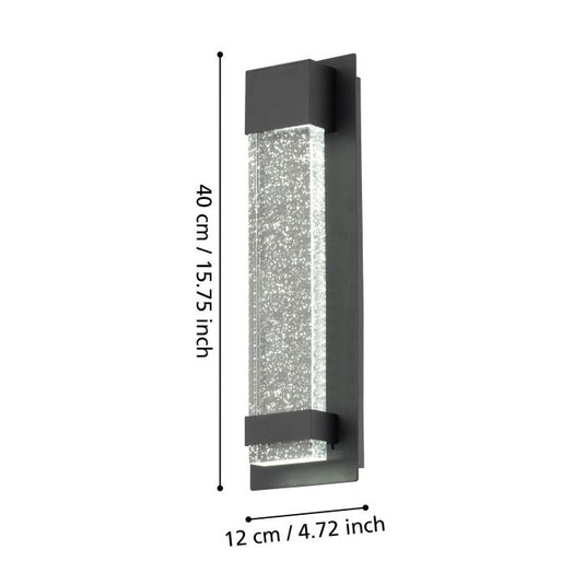 Aplique de Parede Exterior LED em Alumínio Preto VILLAGRAZIA EGLO