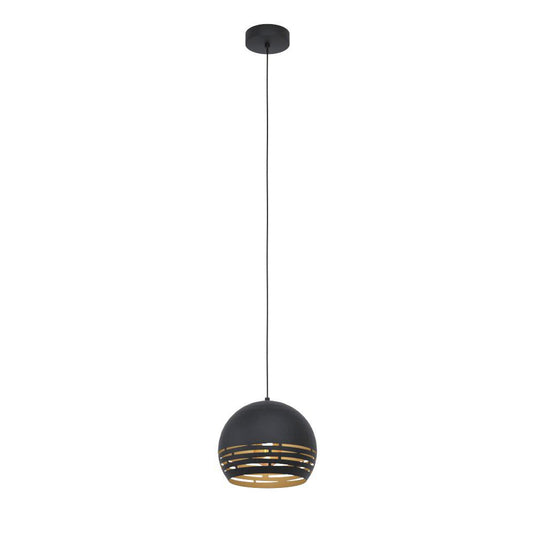 Candeeiro de teto suspenso com abajur metálico preto e dourado CAMASTRA EGLO