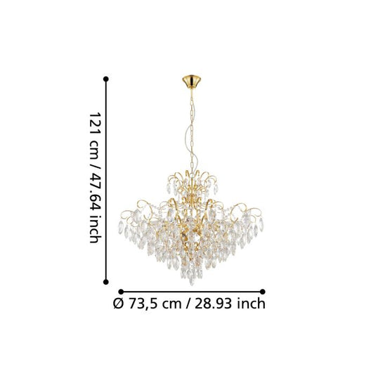 Candeeiro de teto em cristal e metal cor de latão FENOULLET 1 EGLO