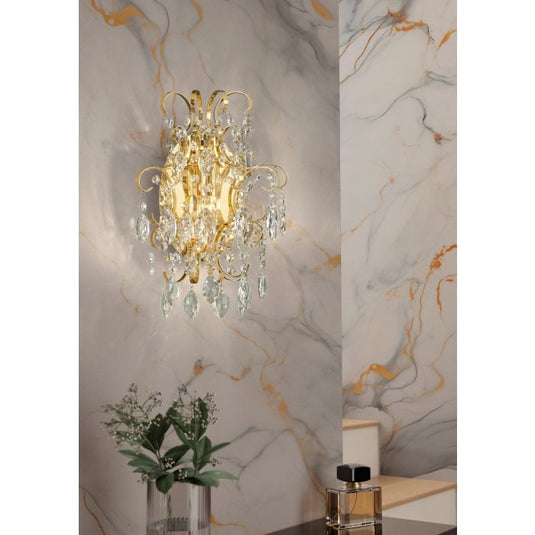 Aplique de Parede em Metal Dourado e Cristal FENOULLET 1 EGLO