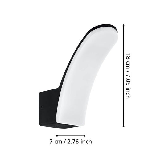 Aplique de Parede Exterior LED em Alumínio Preto FIUMICINO EGLO