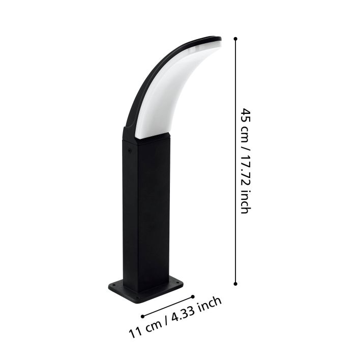 Load image into Gallery viewer, Pilar de Exterior LED Preto com Luz Branca Quente FIUMICINO EGLO
