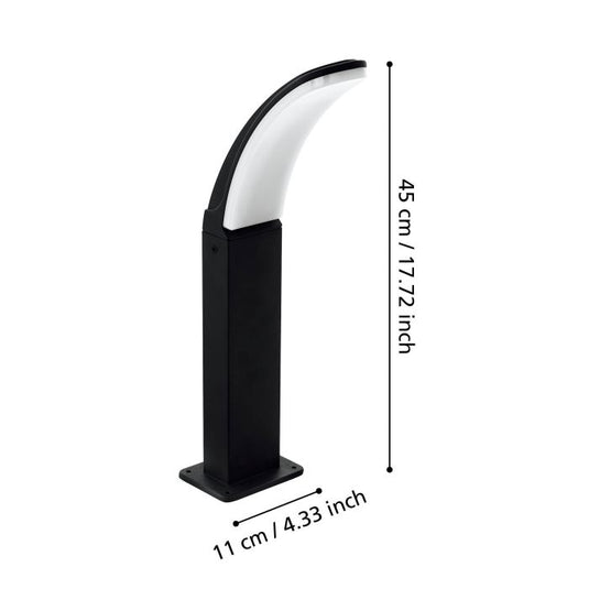 Pilar de Exterior LED Preto com Luz Branca Quente FIUMICINO EGLO