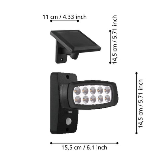 Aplique de Parede LED Solar com Sensor de Movimento PALIZZI EGLO