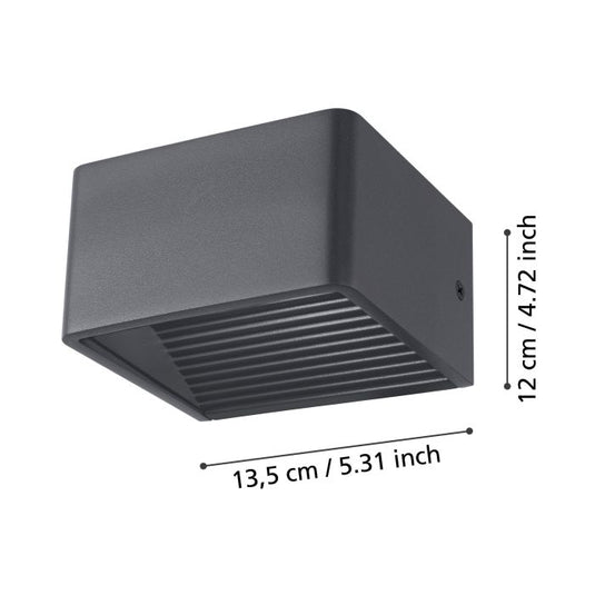 Aplique LED Exterior em Alumínio Preto DONINNI 1 EGLO