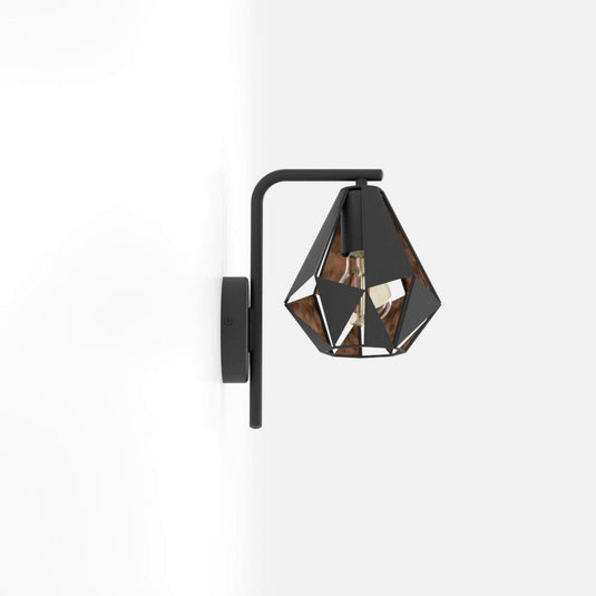Aplique de Parede Metal Preto com Abajur Diamante CARLTON 4 EGLO