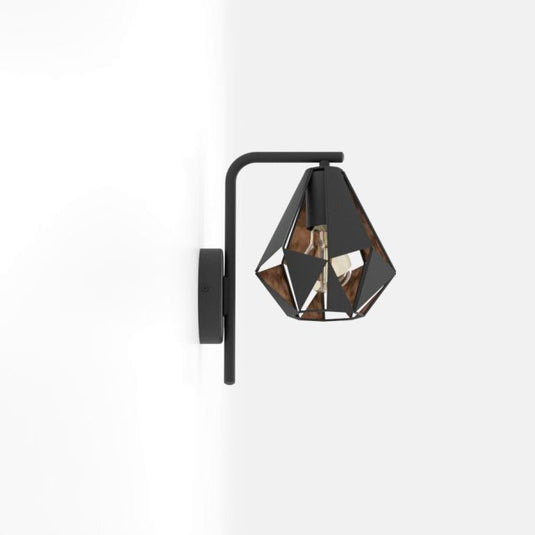 Aplique de Parede Metal Preto com Abajur Diamante CARLTON 4 EGLO