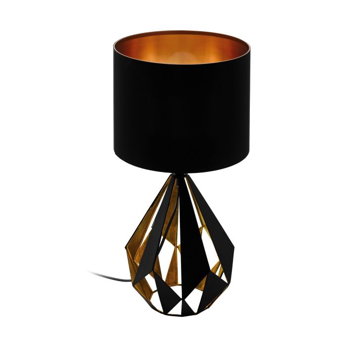 Cargue la imagen en el visor de la galería, Candeeiro de Mesa com Base de Metal Preto e Abajur Têxtil CARLTON 5 EGLO
