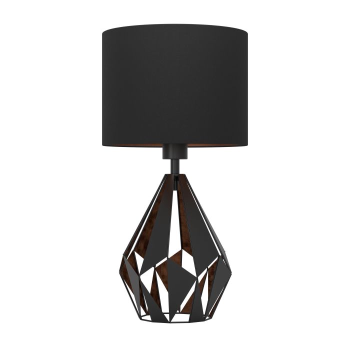 Cargue la imagen en el visor de la galería, Candeeiro de Mesa com Base de Metal Preto e Abajur Têxtil CARLTON 5 EGLO
