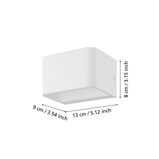 Aplique de Parede LED com Corpo Cubo em Alumínio Branco SANIA 4 EGLO