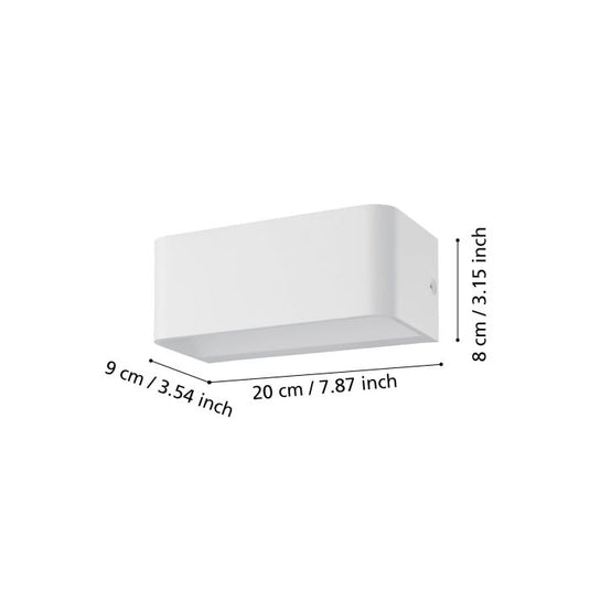 Aplique de Parede LED com Corpo Cubo em Alumínio Branco SANIA 4 EGLO