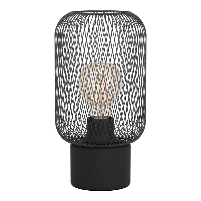 Carregue imagem no visualizador da galeriaCandeeiro de Mesa com Abajur de Malha Preta WRINGTON EGLO
