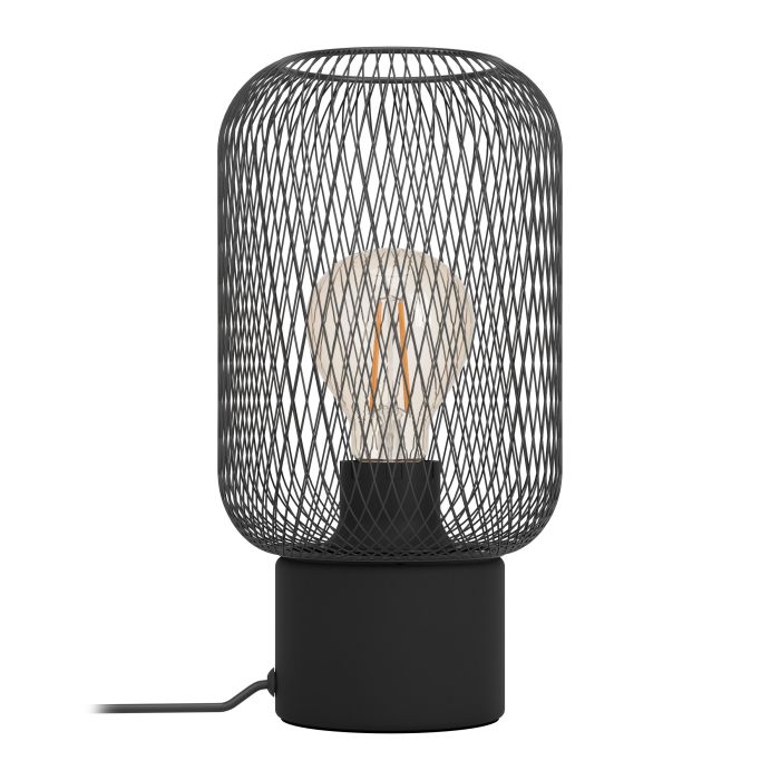 Carregue imagem no visualizador da galeriaCandeeiro de Mesa com Abajur de Malha Preta WRINGTON EGLO
