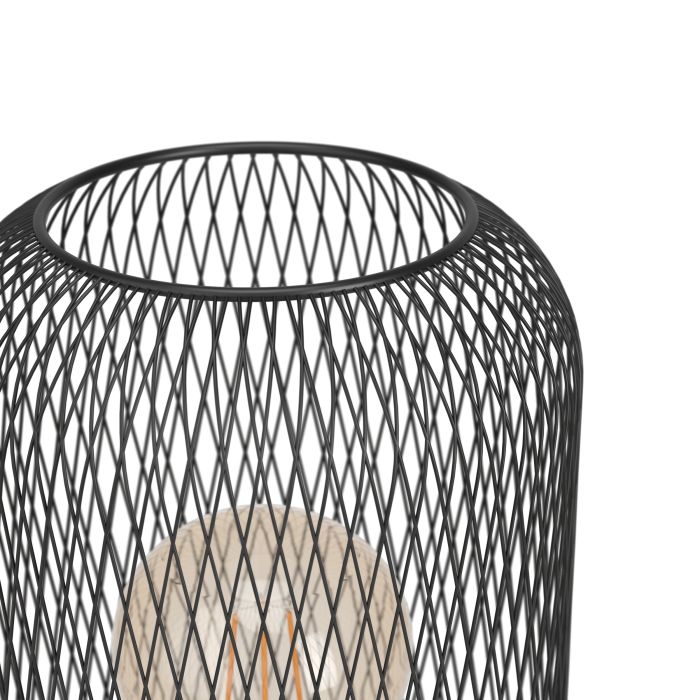 Carregue imagem no visualizador da galeriaCandeeiro de Mesa com Abajur de Malha Preta WRINGTON EGLO
