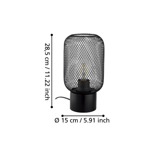 Candeeiro de Mesa com Abajur de Malha Preta WRINGTON EGLO