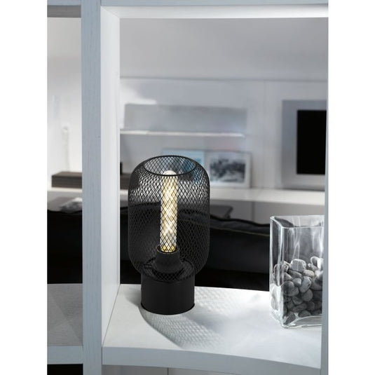 Candeeiro de Mesa com Abajur de Malha Preta WRINGTON EGLO