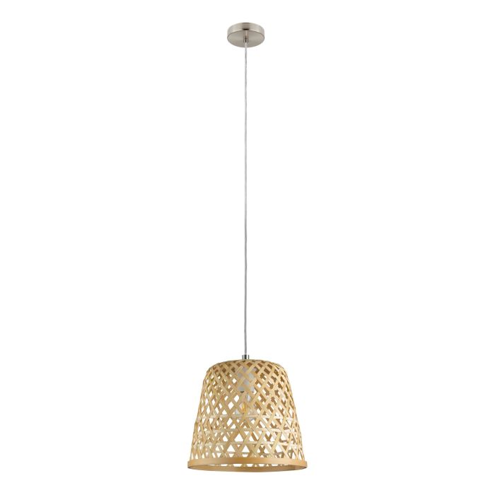 Carregue imagem no visualizador da galeriaCandeeiro de teto com abajur em vime de bambu natural KIRKCOLM EGLO

