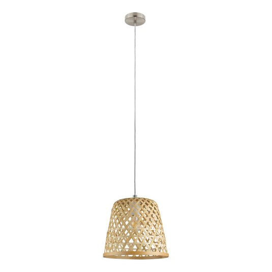 Candeeiro de teto com abajur em vime de bambu natural KIRKCOLM EGLO