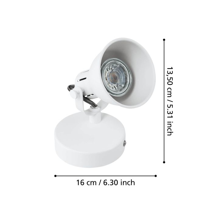Cargue la imagen en el visor de la galería, Foco LED Ajustável em Metal Branco SERAS 1 EGLO
