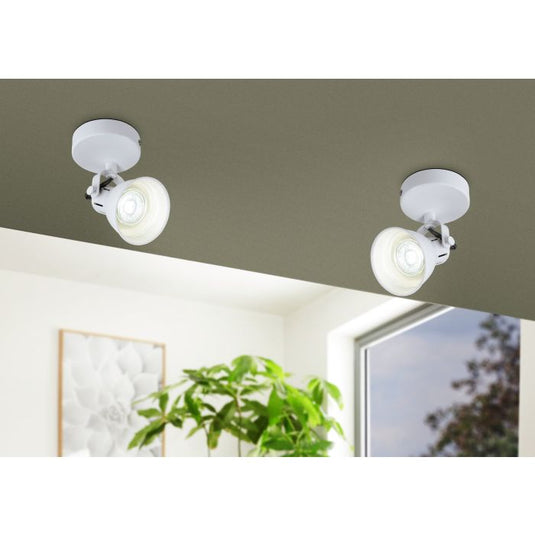 Foco LED Ajustável em Metal Branco SERAS 1 EGLO