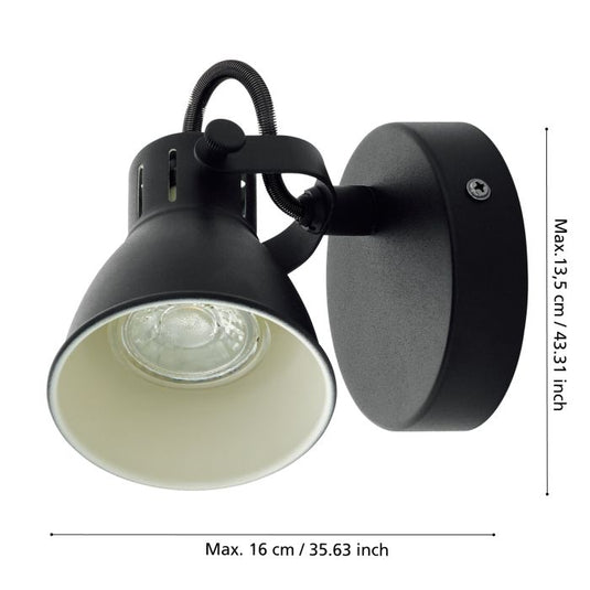Candeeiro de Teto com 2 Focos LED Preto e Creme SERAS 2 EGLO